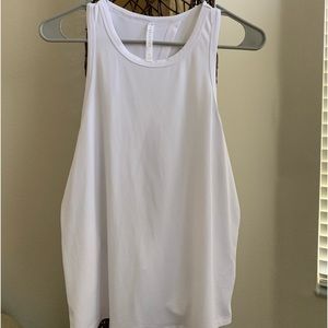 Fabletics crossback white workout tank top